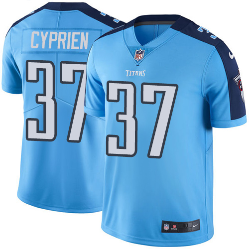 Men's Nike Tennessee Titans #37 Johnathan Cyprien Elite Light Blue Rush Vapor Untouchable NFL Jersey