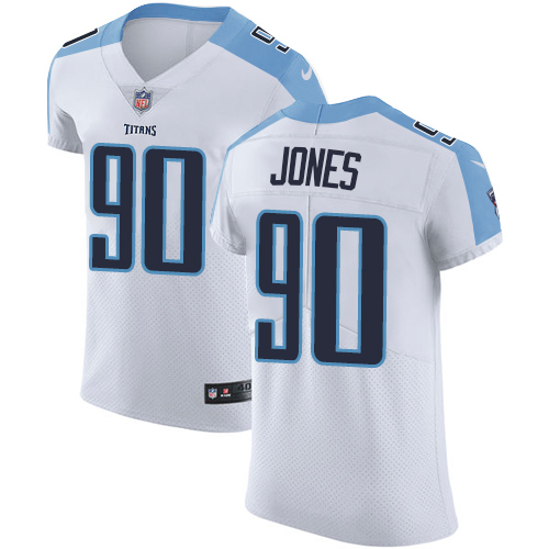 Men's Nike Tennessee Titans #90 DaQuan Jones White Vapor Untouchable Elite Player NFL Jersey