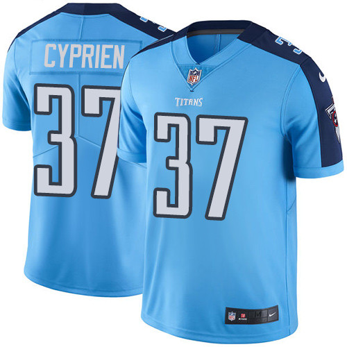 Men's Nike Tennessee Titans #37 Johnathan Cyprien Limited Light Blue Rush Vapor Untouchable NFL Jersey
