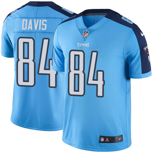 Men's Nike Tennessee Titans #84 Corey Davis Elite Light Blue Rush Vapor Untouchable NFL Jersey