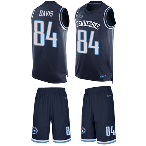 Men's Nike Tennessee Titans #84 Corey Davis Limited Navy Blue Tank Top Suit NFL Jersey