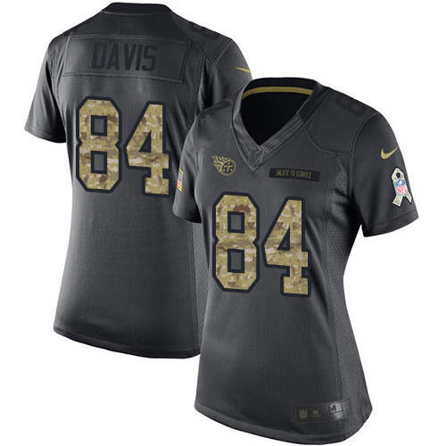 Women's Nike Tennessee Titans #84 Corey Davis Limited Black 2016 Salute to Service NFL Jersey
