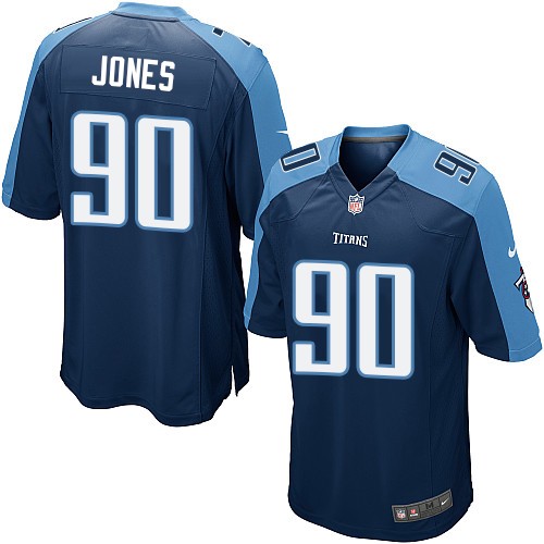 Men's Nike Tennessee Titans #90 DaQuan Jones Game Navy Blue Alternate NFL Jersey