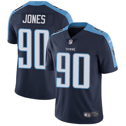 Youth Nike Tennessee Titans #90 DaQuan Jones Navy Blue Alternate Vapor Untouchable Limited Player NFL Jersey