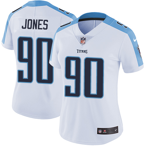 Women's Nike Tennessee Titans #90 DaQuan Jones White Vapor Untouchable Elite Player NFL Jersey