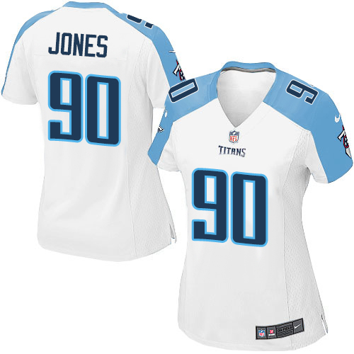 Women's Nike Tennessee Titans #90 DaQuan Jones Game White NFL Jersey