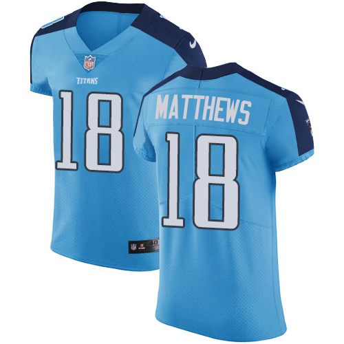 Men's Nike Tennessee Titans #18 Rishard Matthews Light Blue Team Color Vapor Untouchable Elite Player NFL Jersey