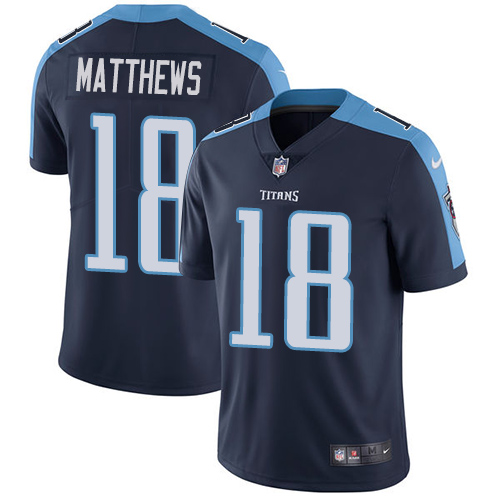 Youth Nike Tennessee Titans #18 Rishard Matthews Navy Blue Alternate Vapor Untouchable Limited Player NFL Jersey