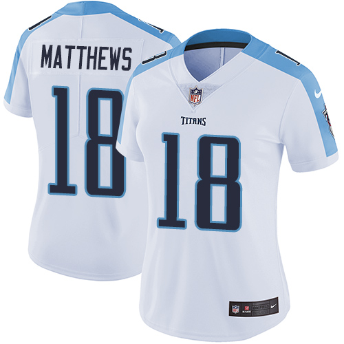 Women's Nike Tennessee Titans #18 Rishard Matthews White Vapor Untouchable Elite Player NFL Jersey
