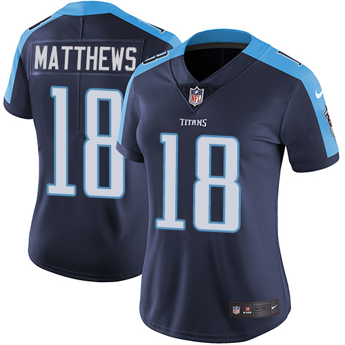 Women's Nike Tennessee Titans #18 Rishard Matthews Navy Blue Alternate Vapor Untouchable Elite Player NFL Jersey