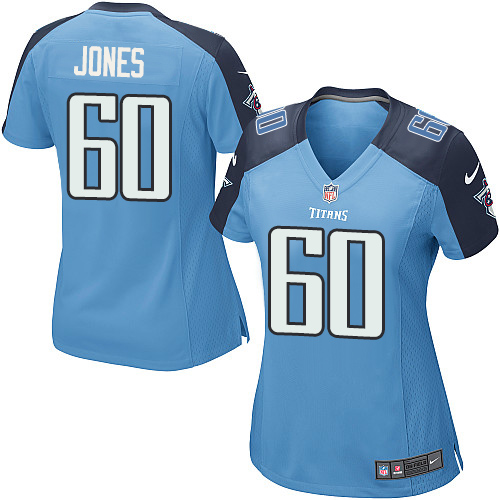 Women's Nike Tennessee Titans #60 Ben Jones Game Light Blue Team Color NFL Jersey