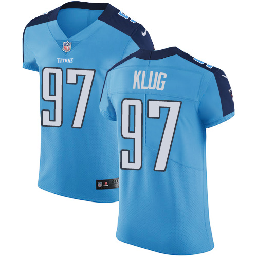 Men's Nike Tennessee Titans #97 Karl Klug Light Blue Team Color Vapor Untouchable Elite Player NFL Jersey