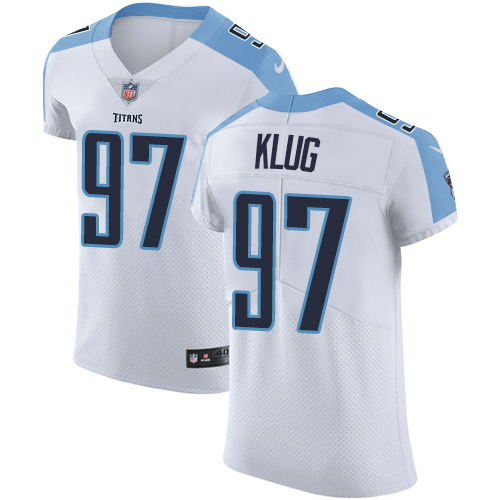 Men's Nike Tennessee Titans #97 Karl Klug White Vapor Untouchable Elite Player NFL Jersey