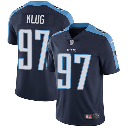 Youth Nike Tennessee Titans #97 Karl Klug Navy Blue Alternate Vapor Untouchable Elite Player NFL Jersey