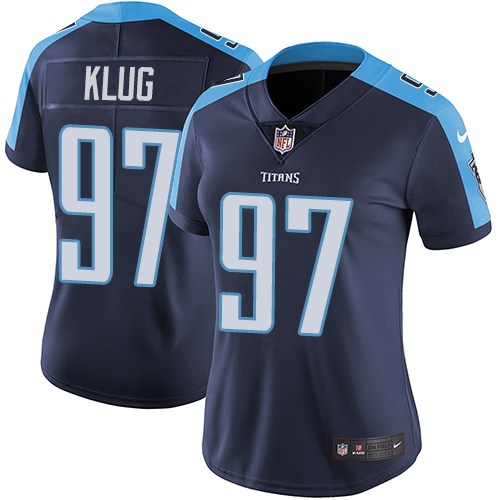 Women's Nike Tennessee Titans #97 Karl Klug Navy Blue Alternate Vapor Untouchable Elite Player NFL Jersey