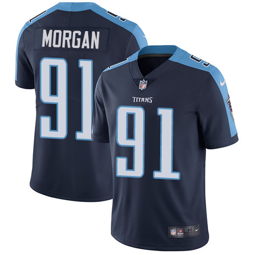 Men's Nike Tennessee Titans #91 Derrick Morgan Navy Blue Alternate Vapor Untouchable Limited Player NFL Jersey