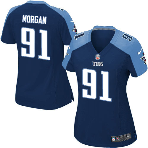Women's Nike Tennessee Titans #91 Derrick Morgan Game Navy Blue Alternate NFL Jersey