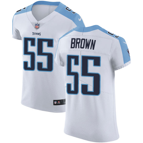 Men's Nike Tennessee Titans #55 Jayon Brown White Vapor Untouchable Elite Player NFL Jersey