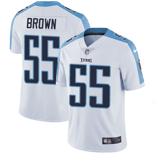 Men's Nike Tennessee Titans #55 Jayon Brown White Vapor Untouchable Limited Player NFL Jersey