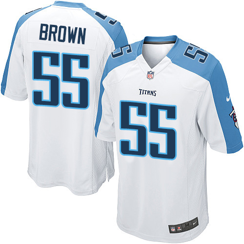 Men's Nike Tennessee Titans #55 Jayon Brown Game White NFL Jersey
