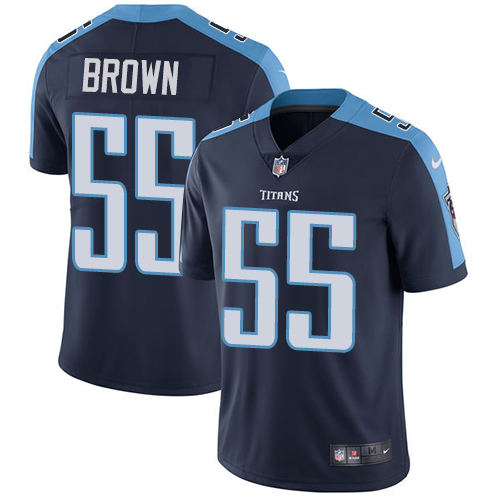 Men's Nike Tennessee Titans #55 Jayon Brown Navy Blue Alternate Vapor Untouchable Limited Player NFL Jersey