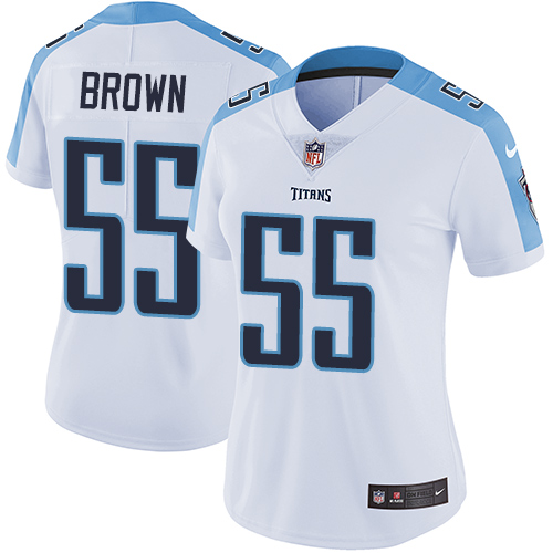 Women's Nike Tennessee Titans #55 Jayon Brown White Vapor Untouchable Limited Player NFL Jersey