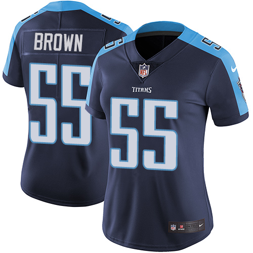 Women's Nike Tennessee Titans #55 Jayon Brown Navy Blue Alternate Vapor Untouchable Elite Player NFL Jersey