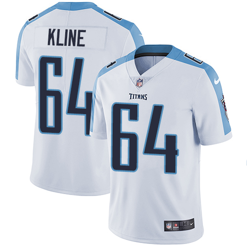 Men's Nike Tennessee Titans #64 Josh Kline White Vapor Untouchable Limited Player NFL Jersey
