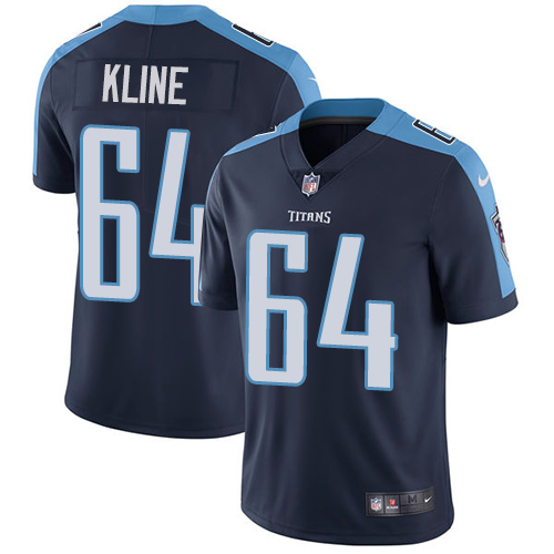 Youth Nike Tennessee Titans #64 Josh Kline Navy Blue Alternate Vapor Untouchable Limited Player NFL Jersey