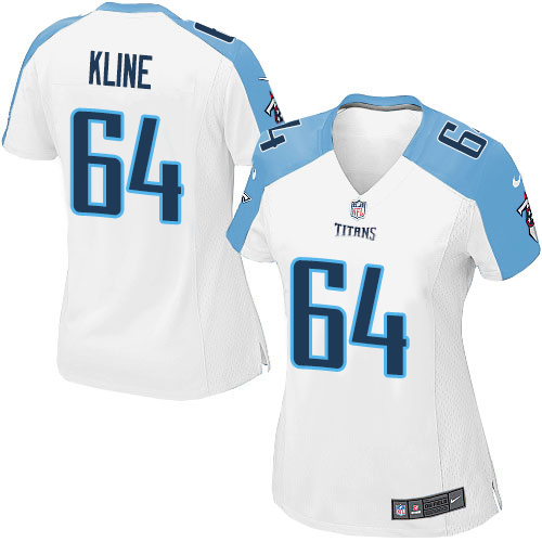 Women's Nike Tennessee Titans #64 Josh Kline Game White NFL Jersey