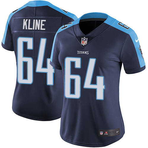 Women's Nike Tennessee Titans #64 Josh Kline Navy Blue Alternate Vapor Untouchable Limited Player NFL Jersey