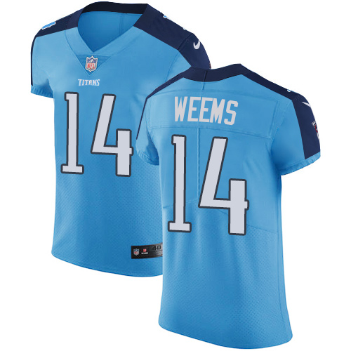 Men's Nike Tennessee Titans #14 Eric Weems Light Blue Team Color Vapor Untouchable Elite Player NFL Jersey