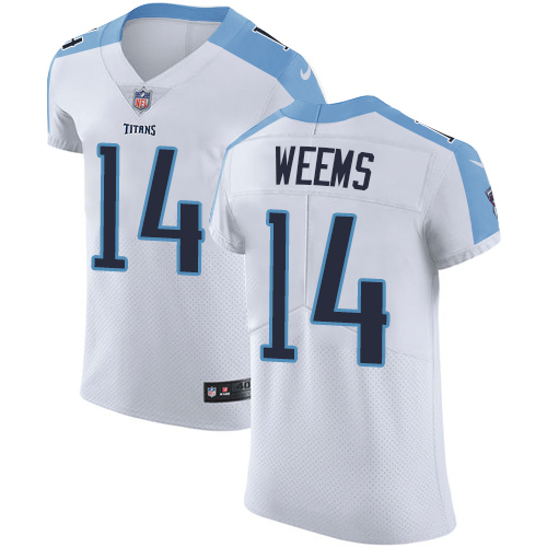 Men's Nike Tennessee Titans #14 Eric Weems White Vapor Untouchable Elite Player NFL Jersey