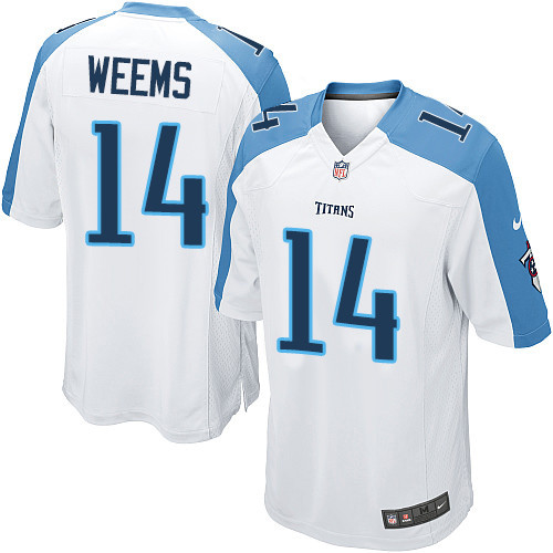 Men's Nike Tennessee Titans #14 Eric Weems Game White NFL Jersey