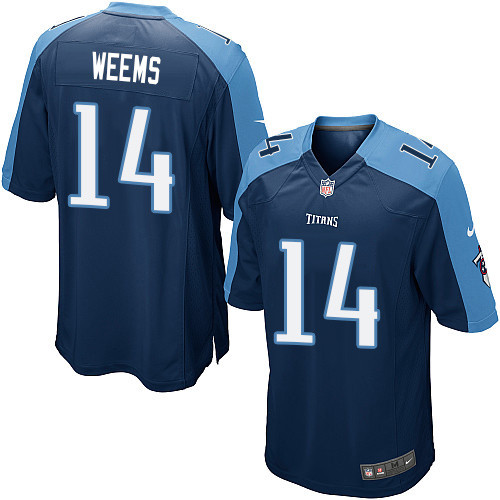 Men's Nike Tennessee Titans #14 Eric Weems Game Navy Blue Alternate NFL Jersey