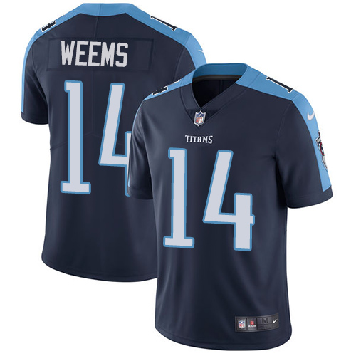 Youth Nike Tennessee Titans #14 Eric Weems Navy Blue Alternate Vapor Untouchable Elite Player NFL Jersey