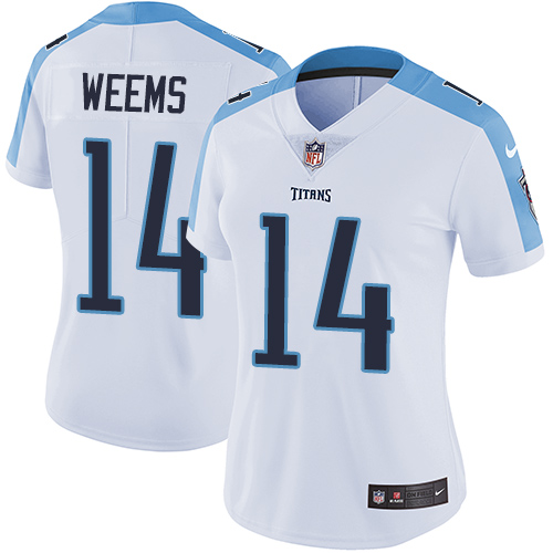 Women's Nike Tennessee Titans #14 Eric Weems White Vapor Untouchable Elite Player NFL Jersey