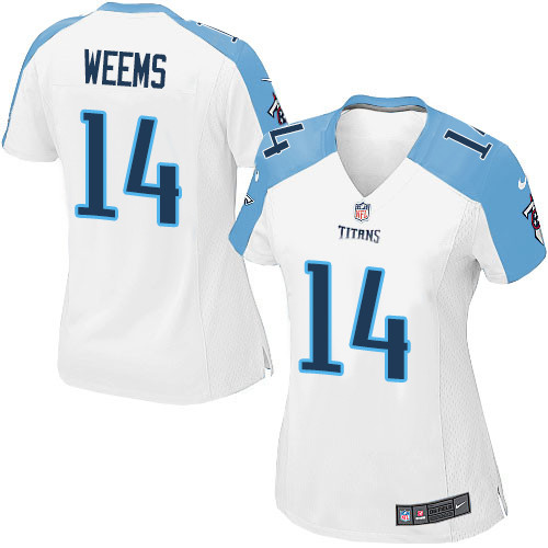 Women's Nike Tennessee Titans #14 Eric Weems Game White NFL Jersey