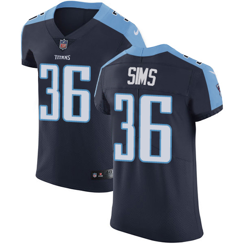 Men's Nike Tennessee Titans #36 LeShaun Sims Navy Blue Alternate Vapor Untouchable Elite Player NFL Jersey