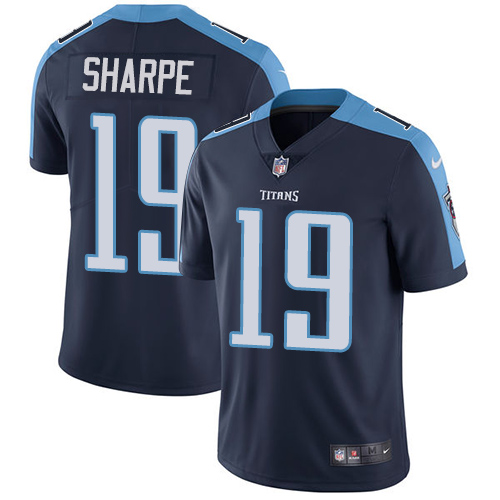 Men's Nike Tennessee Titans #19 Tajae Sharpe Navy Blue Alternate Vapor Untouchable Limited Player NFL Jersey