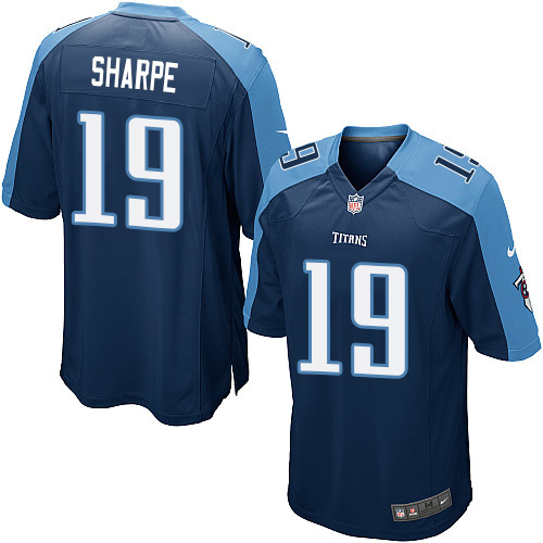 Men's Nike Tennessee Titans #19 Tajae Sharpe Game Navy Blue Alternate NFL Jersey