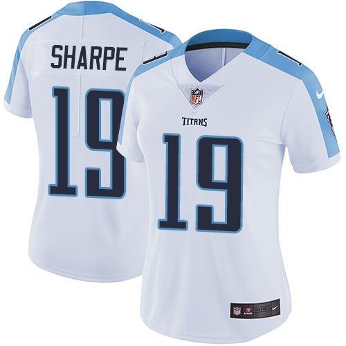 Women's Nike Tennessee Titans #19 Tajae Sharpe White Vapor Untouchable Elite Player NFL Jersey