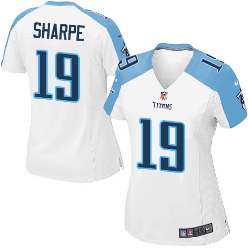 Women's Nike Tennessee Titans #19 Tajae Sharpe Game White NFL Jersey