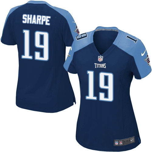 Women's Nike Tennessee Titans #19 Tajae Sharpe Game Navy Blue Alternate NFL Jersey