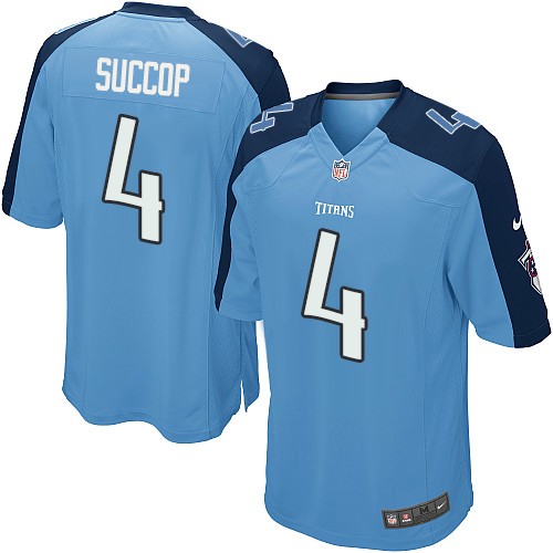 Men's Nike Tennessee Titans #4 Ryan Succop Game Light Blue Team Color NFL Jersey