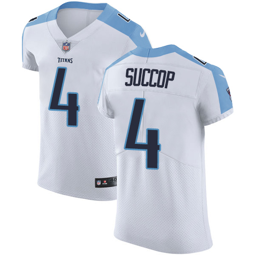 Men's Nike Tennessee Titans #4 Ryan Succop White Vapor Untouchable Elite Player NFL Jersey