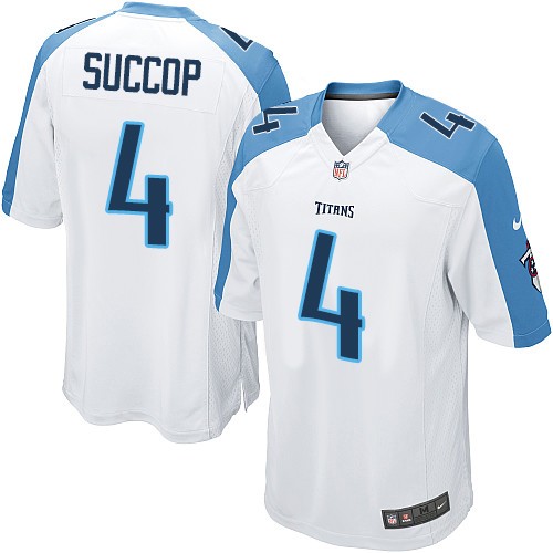 Men's Nike Tennessee Titans #4 Ryan Succop Game White NFL Jersey