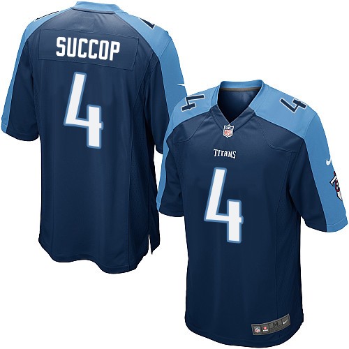 Men's Nike Tennessee Titans #4 Ryan Succop Game Navy Blue Alternate NFL Jersey