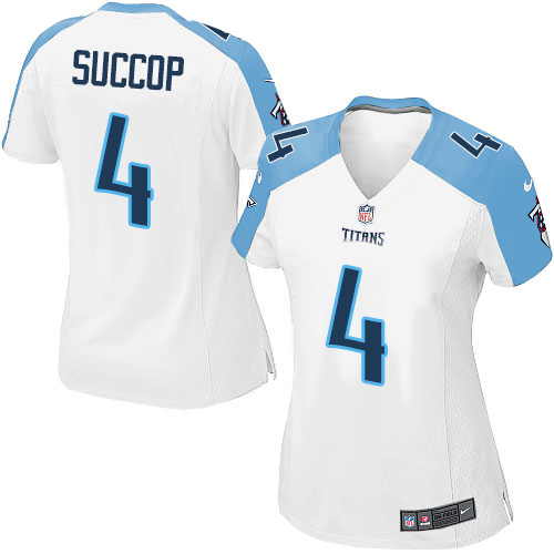 Women's Nike Tennessee Titans #4 Ryan Succop Game White NFL Jersey