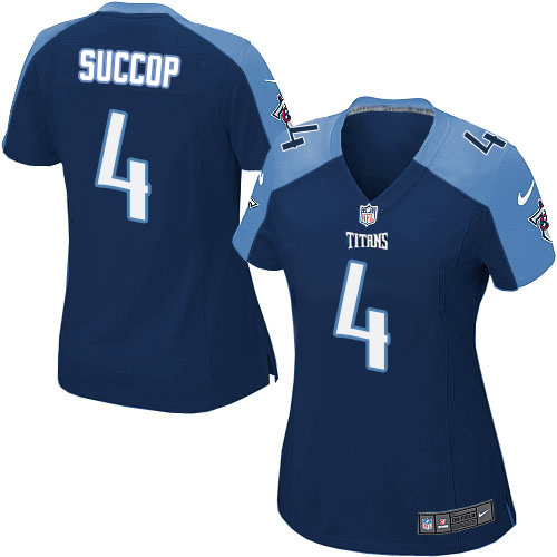Women's Nike Tennessee Titans #4 Ryan Succop Game Navy Blue Alternate NFL Jersey